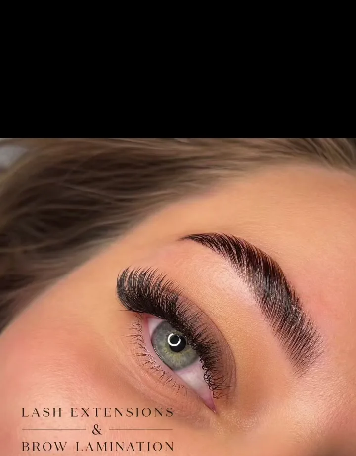 Lash extensions and laminated brows